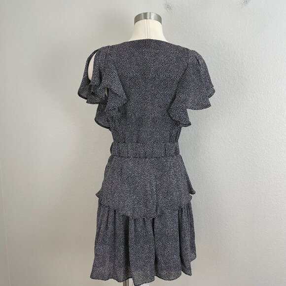 A.L.C. Womens Size 8 Polka Dot Viera Dress 100% Silk Mini in Black - Picture 9 of 12